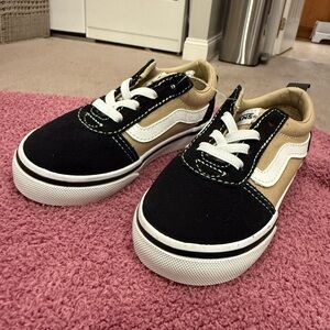 Vans Black and Tan Low-Top Sneakers